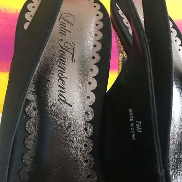 Lulu Townsend black/sequins high heel shoe 7.5 - Picture 6 of 8